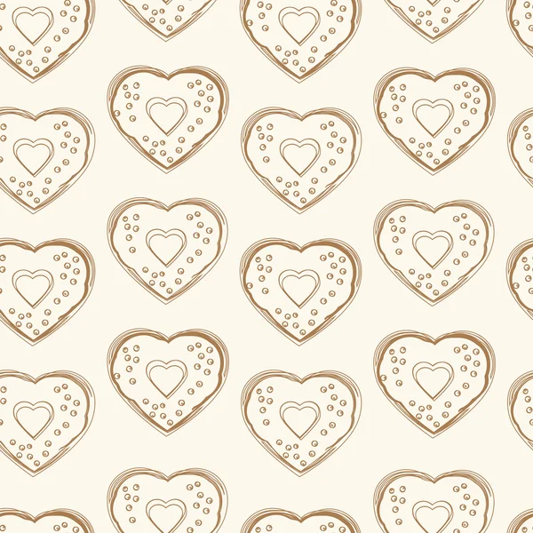 Seamless pattern of heart shapes — Stock Vector