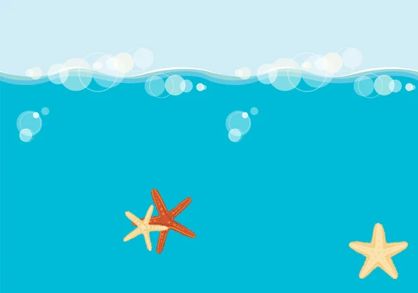 Estrella de mar flotando en el mar — Vector de stock