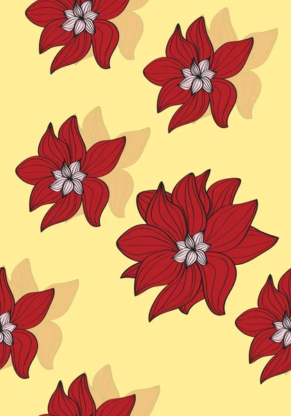 Coloridas flores rojas — Vector de stock