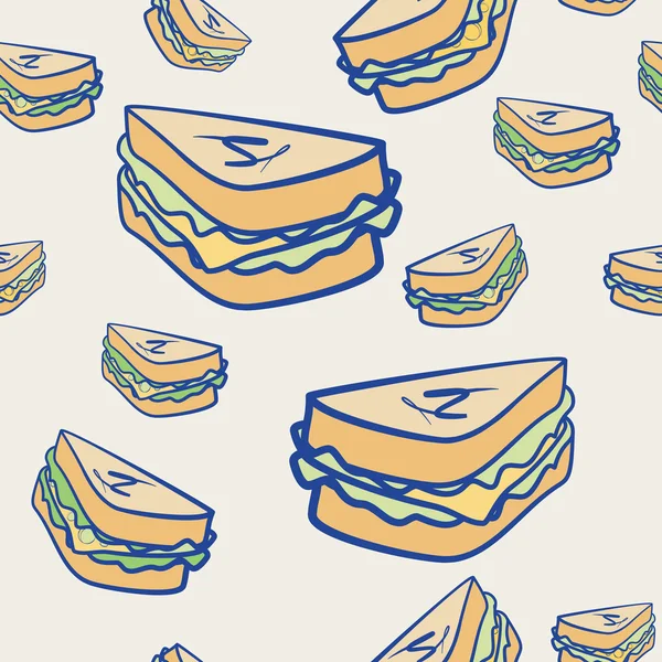 Background pattern of cheese sandwiches — Stock Vector