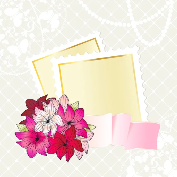 Floral card design with notepaper — Stock Vector