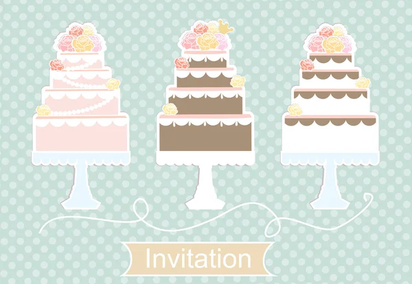 Πρόσκληση σχεδιασμό με διακοσμητικά κέικ — Διανυσματικό Αρχείο