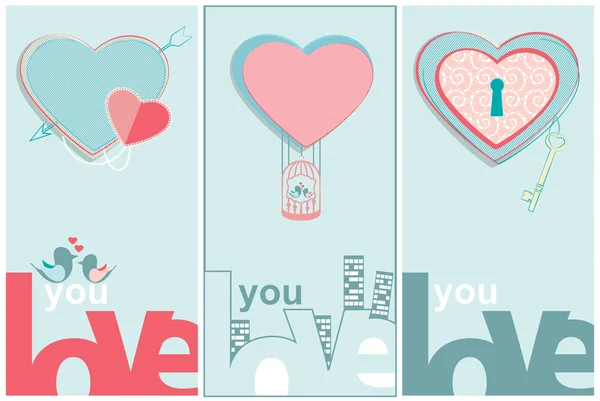Love You Valentines message — Stock Vector