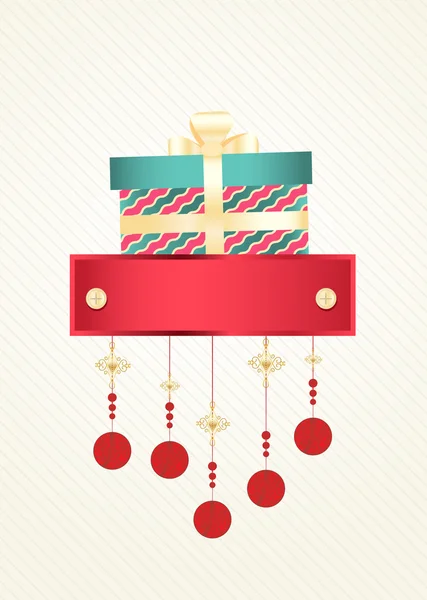 クリスマスとお正月のグリーティングカード — ストックベクタ