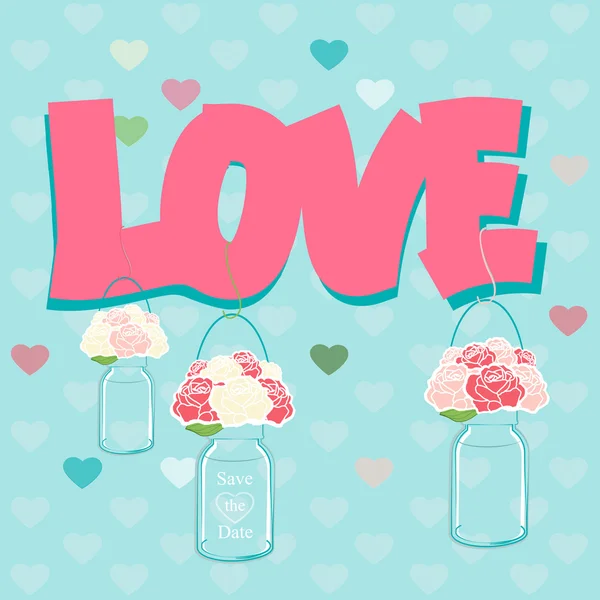 Declaração de design de cartão de amor —  Vetores de Stock