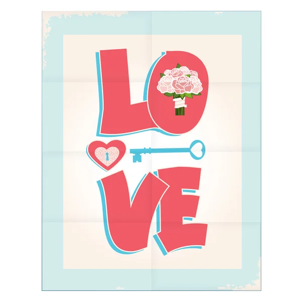 Love greeting card or poster design — Stock Vector