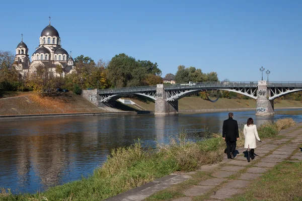 Neris river in Vilnius — Stock Photo, Image