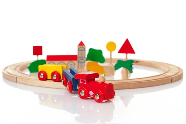 Wooden toy train — Stock Photo, Image