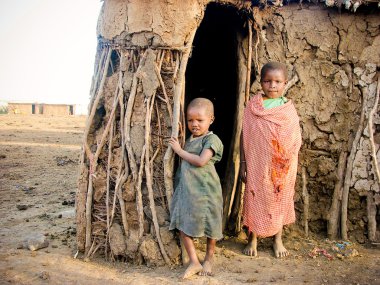 Masai children clipart