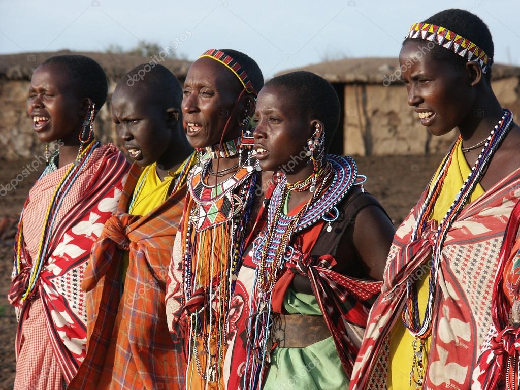 Masai Mara Kenya January 6 Maasai women in traditional cloth Stock Editorial Photo Birute 36179071