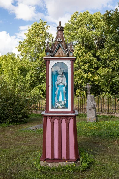 Duokiskis Litauen August 2021 Statue Auf Dem Kirchhof Der Hölzernen — Stockfoto