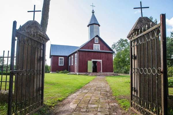 Annes Kyrka Den Lilla Byn Duokiskis Litauen Byggd 1906 — Stockfoto