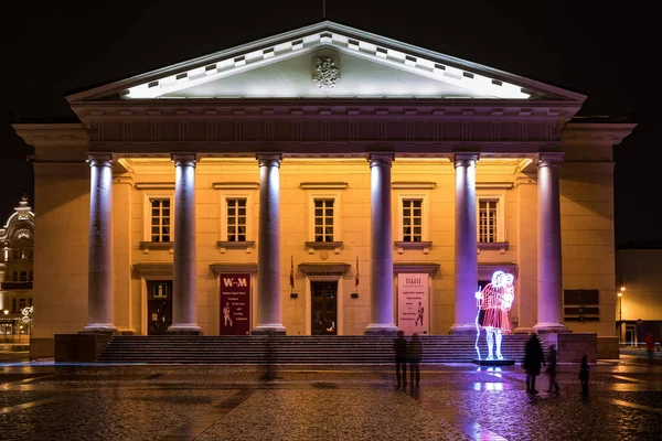 Vilnius Litouwen December 2020 Nachtzicht Het Historische Stadhuis Van Vilnius — Stockfoto