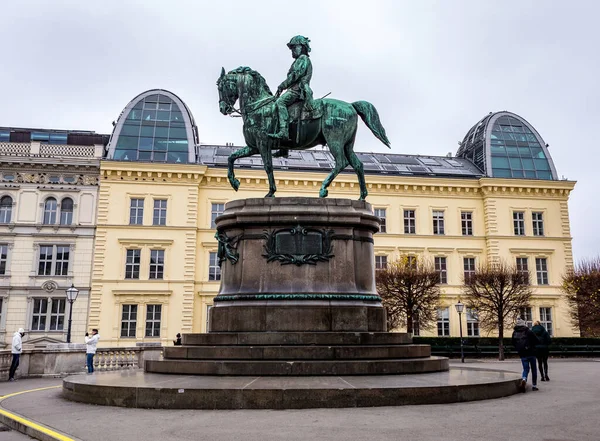 Viena Áustria Novembro 2021 Monumento Imperador Francisco José Perto Museu — Fotografia de Stock