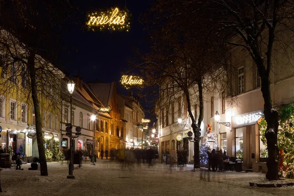 Vilnius Lithuania December 2021 Picturesque Pilies Street Vilnius Old Town — Stockfoto