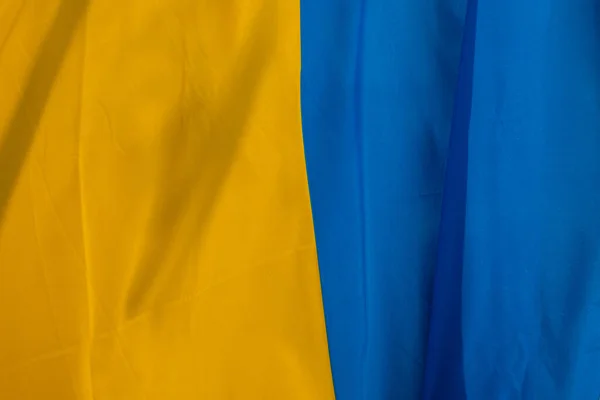Державний Прапор України Український Прапор Тло Жовтої Синьої Тканини — стокове фото