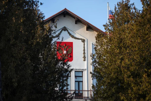 Vilnius Litauen März 2022 Das Gebäude Der Russischen Botschaft Litauen — Stockfoto