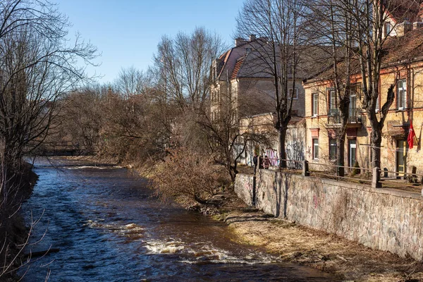 Vilna Lituania Febrero 2022 Barrio Uzupis Distrito Más Pequeño Vilna — Foto de Stock