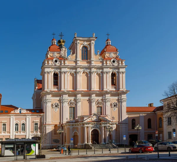 Vilnius Lituânia Fevereiro 2022 Igreja Jesuíta São Casimiro Vilnius Lituânia — Fotografia de Stock