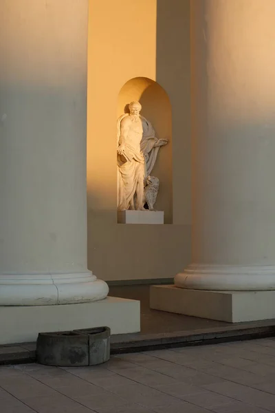 Памятник Евангелисту Марку Стене Вильнюсского Собора Литве Теплый Закат — стоковое фото