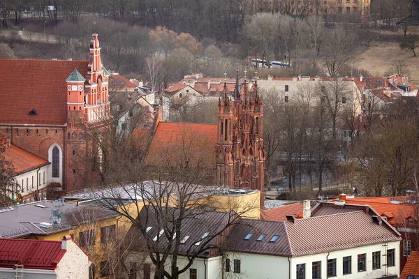 Vilnius Lithuania March 2022 Panorama Old Town Vilnius Seen Gediminas — Stock Photo, Image