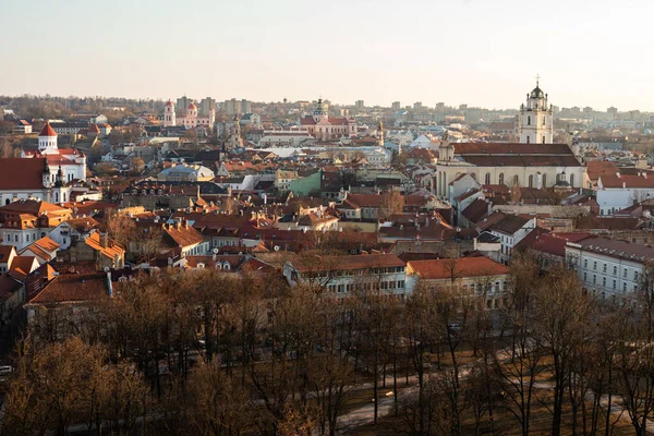 Vilnius Lithuania March 2022 Panorama Old Town Vilnius Seen Gediminas — Stock Photo, Image