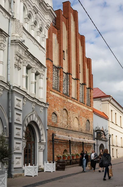 Vilnius Litvánia 2022 Június Ornate Historic Building Ausros Vartu Street — Stock Fotó