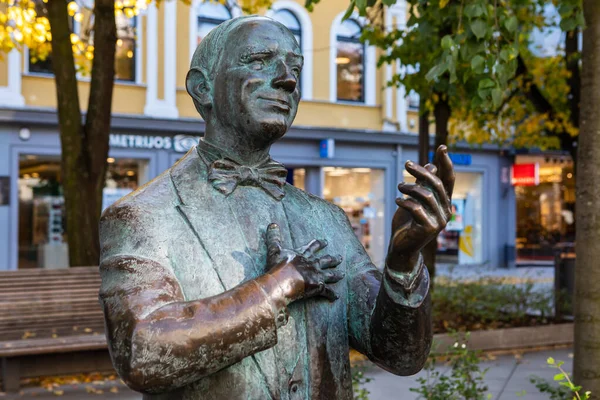 Kaunas Lituania Octubre 2021 Monumento Danielius Dolskis Popular Cantante Lituano — Foto de Stock