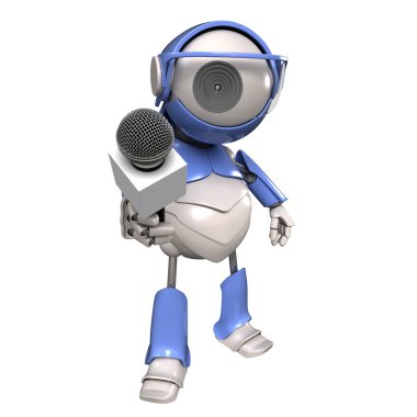 Robot mikrofona diyor