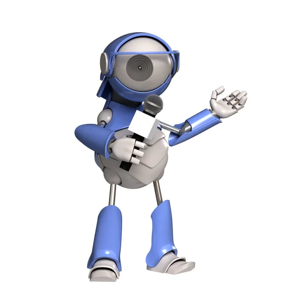 Robot says into the microphone — Stock Photo, Image