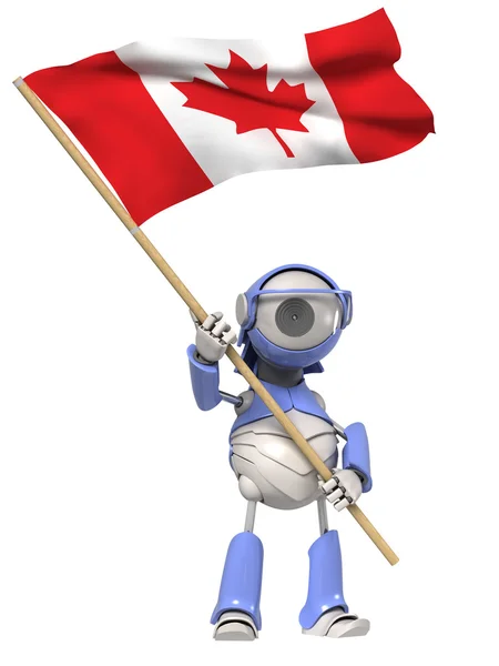 Robot z flaga Kanady — Zdjęcie stockowe