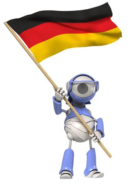 Robot z niemiecką banderą — Zdjęcie stockowe