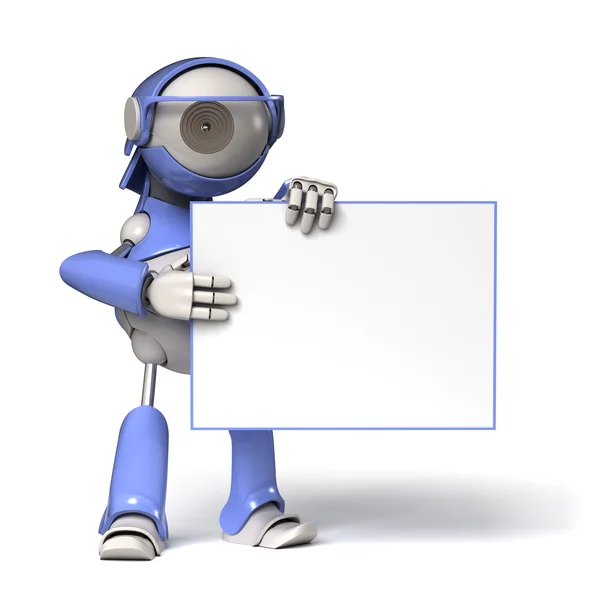 Robot en banner — Stockfoto