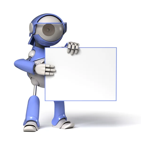 Robot and banner — Stock Photo, Image