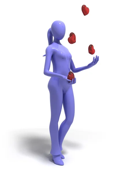 3D girl juggler — Stock Photo, Image