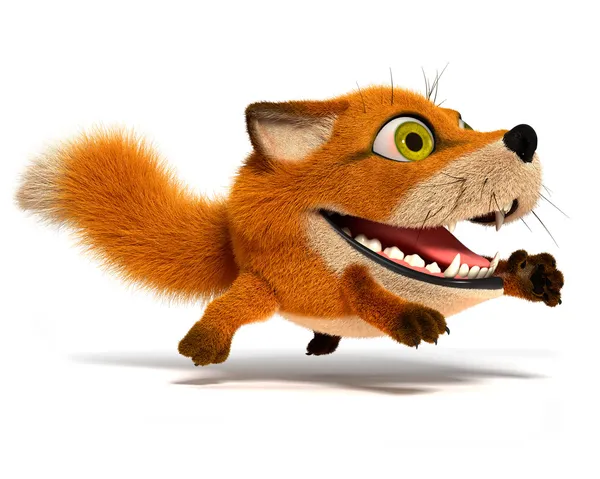 Little fox runs — Stock Photo, Image