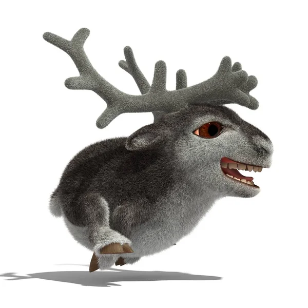 Rendering Cartoon Funny Reindeer — Stock Photo, Image