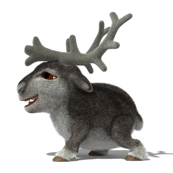 Rendering Cartoon Funny Reindeer Royalty Free Stock Images