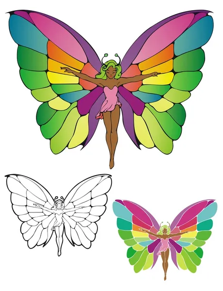 Hada mariposa — Vector de stock