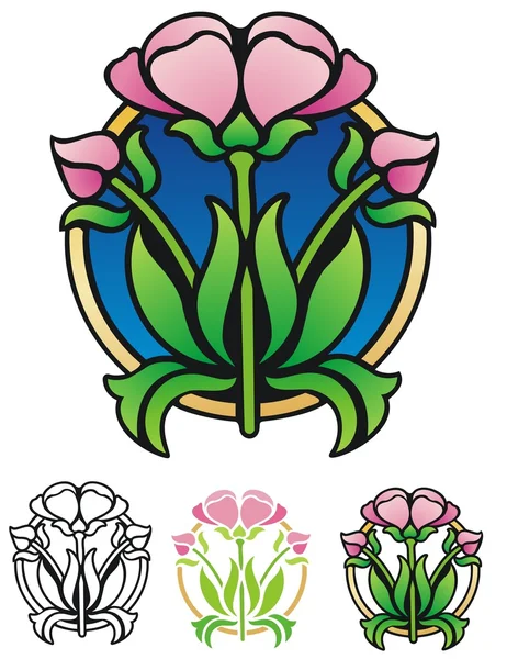 Emblema floral — Archivo Imágenes Vectoriales