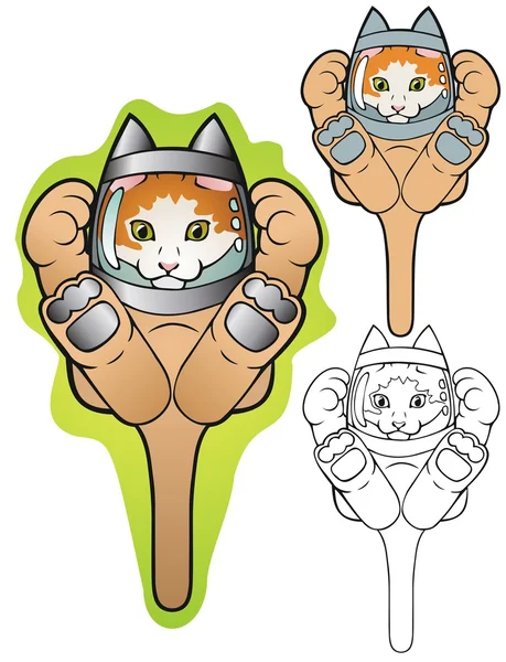 Space Kitten, with variations — Stock Vector