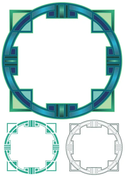 Art Deco round border — Stock Vector