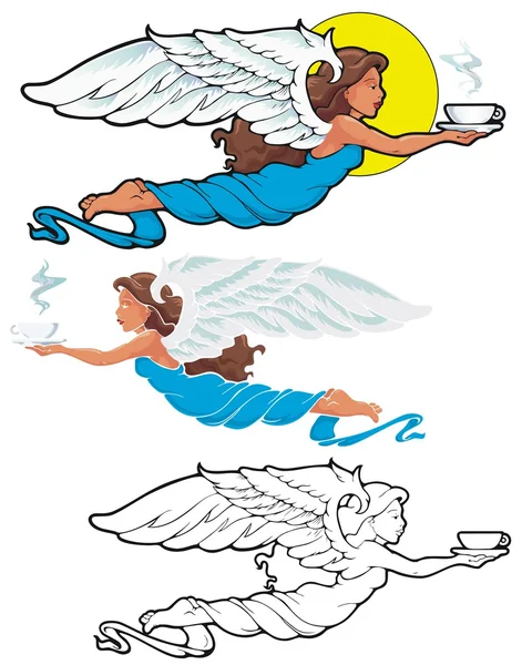 Kávé angyal — Stock Vector