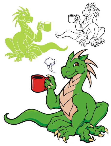 The Coffee Dragon — Stock Vector