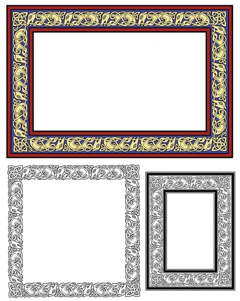 Dessin Bordure Celtique Avec Variations — Image vectorielle