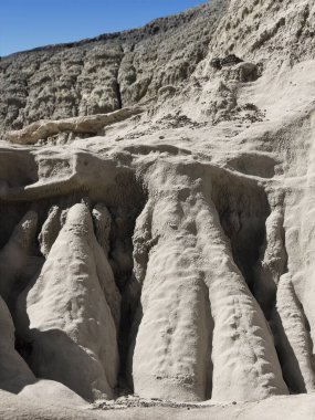 Bisti Wilderness, New Mexico 'daki sert taş çölünün ayrıntıları..