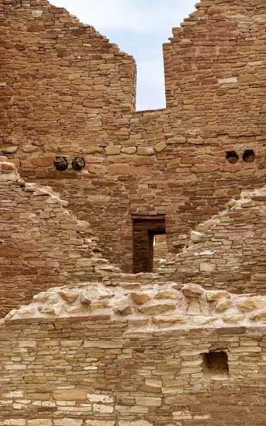 Detalhe Das Ruínas Casa Bonita Chaco Canyon Novo México — Fotografia de Stock