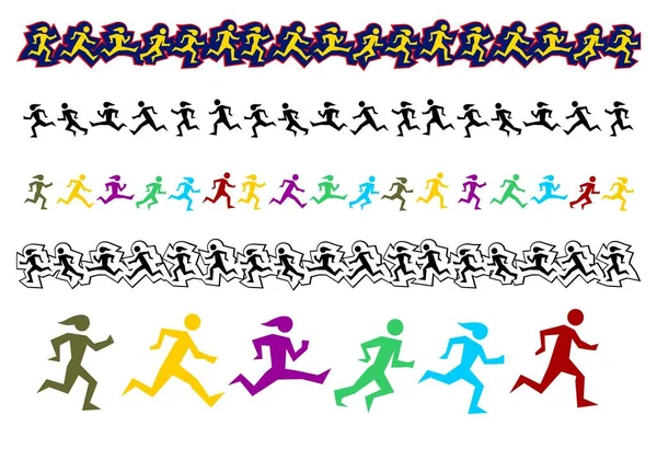 Runners Border Bonus Variations — Vector de stock