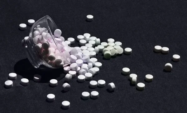 Scattered Pills Black — Fotografia de Stock