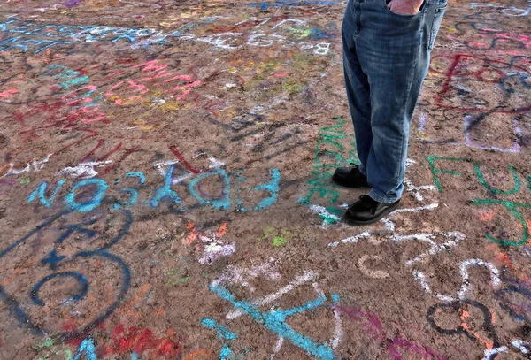 Graffiti Mud Names Lost Weather —  Fotos de Stock